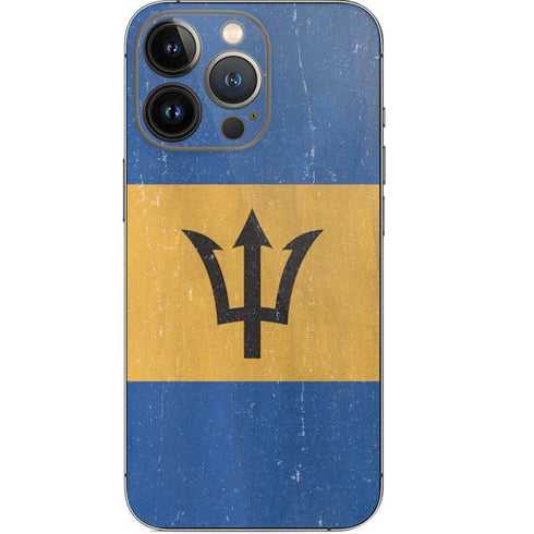 Barbados Flag Distressed iPhone 15 Pro Skin